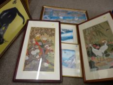 Parcel of mixed paintings and prints including certified Oriental etc