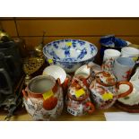 Chinese blue & white bowl together with a Chinese decorated teaset