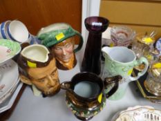Royal Doulton Toby Jug 'Arriet', Sylvac Toby Jug, glass vases etc