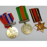 Three WWII medals (unnamed) Burma star, defence medal & 1939-45 war medal