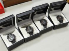Four Barkers of Kensington 'Premiere Sport' black gent's wristwatches