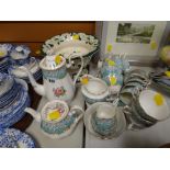 Royal Albert 'Enchantment' tea service together with a Masons pedestal bowl
