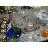 Parcel of mainly drinking glasses, vases, large glass jug etc