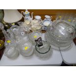 Parcel of various clear glass including decanters & bowls etc
