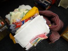 Parcel of various linen blankets etc