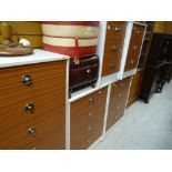 Parcel of modern bedroom furniture comprising bedside cabinets, chest of drawers