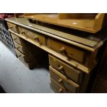 A pine kneehole desk