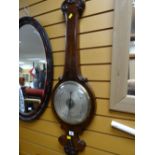 A mahogany banjo barometer by FRANCIS & CO, Southampton Street, Strand (A/F)