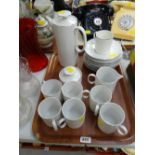 An eight-piece Thomas of Germany white & platinum banded coffee set