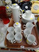 An eight-piece Thomas of Germany white & platinum banded coffee set