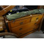 Early twentieth century light mahogany chest of drawers, two short above two long together with a