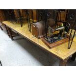 Vintage wooden narrow refectory-style dining table