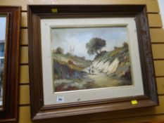 Framed continental oil on canvas, 'A Spanish Landscape', signed