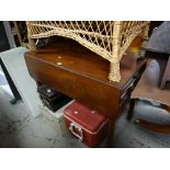 A mahogany drop leaf Sutherland table with single drawer