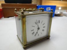 Small brass carriage clock