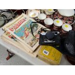 A parcel of vintage Victor comics, mainly 1966 together with a vintage Olympus Trip35 camera & a