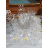 Parcel of various glassware including drinking glasses, vases etc