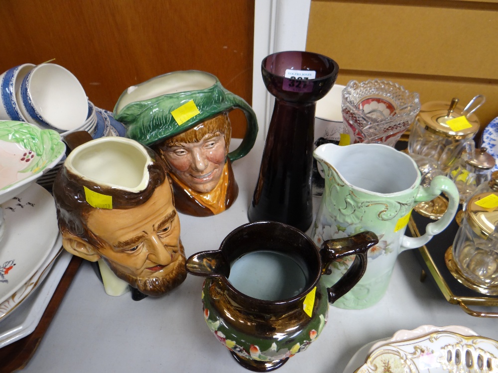 Royal Doulton Toby Jug 'Arriet', Sylvac Toby Jug, glass vases etc - Image 2 of 3