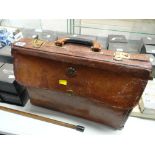 Royal Welch officer's leather briefcase with mounted regimental crest