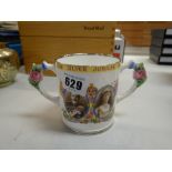 A rare Paragon twin-handled 1935 Silver Jubilee Commemorative cup