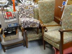 A vintage Parker Knoll cottage suite comprising two-seater sofa & two armchairs together with two