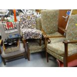 A vintage Parker Knoll cottage suite comprising two-seater sofa & two armchairs together with two