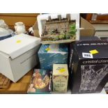 A boxed Danbury Mint 'Last of the Summer Wine', boxed crystal vases, chess set etc