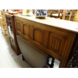 An oak Old Charm-style coffer together with a similar oak drop leaf dining table