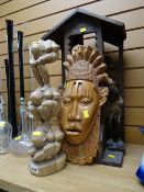 Three African tribal carvings
