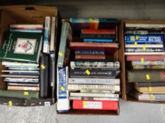 Three boxes of mainly hardback books, some military including a history of the Royal Regiment of