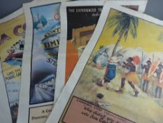 FOUR VINTAGE TRAVEL POSTERS for Cook's Travel Agents, unframed, 72 x 49 cms