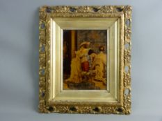 A FINELY FRAMED CRYSTOLEUM with interesting label verso, registering the piece having been the