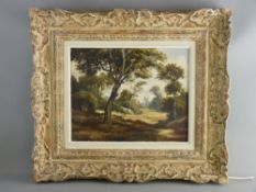 ALEX LEFORT oil on canvas - woodland scene with contrasting light effect, signed, 32 x 40 cms