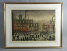 LAWRENCE STEPHEN LOWRY coloured limited edition (441/850) print - 'Our Town', signed in full and