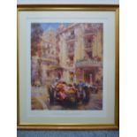 ALFREDO DE LA MARIA limited edition (200/850) print - vintage car racing scene, entitled 'Mirabeau',