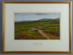 JOSEPH KNIGHT watercolour - moorland near Capel Curig, dated 1889, signed bottom left, 20 x 35 cms