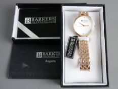 *WRISTWATCH - Barkers of Kensington new 'Regatta' white dial wristwatch in presentation case and
