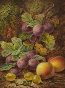 OLIVER CLARE oil on panel - typical study of wild fruit in a natural habitat, signed & dated 1918,