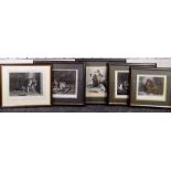 SIR EDWIN LANDSEER collection of five engravings - each canine studies, entitled 'The Pet of the
