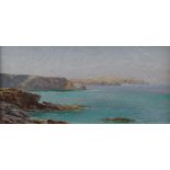 JAMES H C MILLAR (fl.1884 - 1903) oil on canvas - coastal scene, entitled verso 'Trevone Bay,