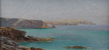 JAMES H C MILLAR (fl.1884 - 1903) oil on canvas - coastal scene, entitled verso 'Trevone Bay,