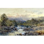 JOHN SYER (1815 - 1885) watercolour - entitled verso 'The River Lledr, North Wales', signed and