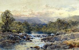 JOHN SYER (1815 - 1885) watercolour - entitled verso 'The River Lledr, North Wales', signed and