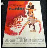 IN LIKE FLINT starring James Coburn, original French cinema poster, 1967, folded, edge wear, 157 x