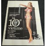 THE TENTH VICTIM starring Ursula Andress, original French cinema poster, 1965, folded, near mint