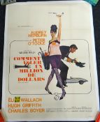HOW TO STEAL A MILLION featuring Audrey Hepburn, 1966, Original French cinema poster, was folded now