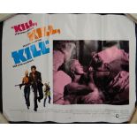 KILL KILL KILL original half-sheet cinema poster, 1972, rolled, slight edge wear and fold marks,