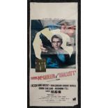 BULLITT starring Steve Mcqueen, Italian Locandina cinema poster, 1969, folded, edge wear and pin