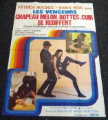 THE AVENGERS, BOWLER HAT AND LEATHER BOOTS original French poster for the television series, 1969,