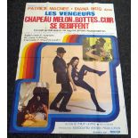 THE AVENGERS, BOWLER HAT AND LEATHER BOOTS original French poster for the television series, 1969,